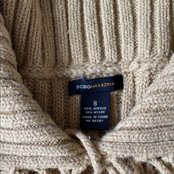 BCBG Cream Cowl Neck Cable Knit Sweater - Picture 2 of 9